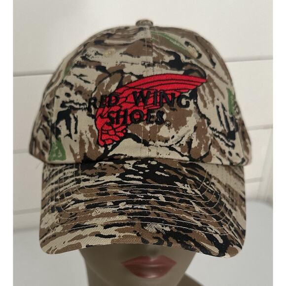 Red Wing Shoes Camouflage Hat Cap Adjustable Strapback Mohr's - Picture 1 of 6